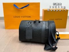 LOUIS VUITTON ブラックドラムバッグ LOUIS VUITTON Keepall ブラック ドラムバッグ - メルカリ