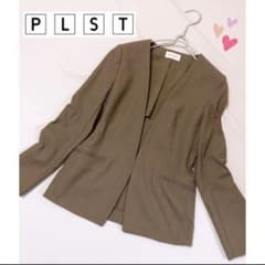 PLST プラステ リネン混 ノーカラー ジャケットのサムネイル