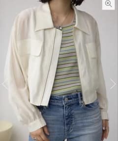 AZUL by moussy 袖ギャザーショートブルゾン　新品のサムネイル
