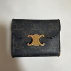 セリーヌ　トリオンフ　三つ折り財布 ブラウン　ゴールド金具のサムネイル
