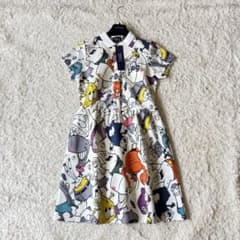 【完売品】未使用パーリーゲイツ　スポンジボブコラボワンピース　総柄　ブランドロゴ 完売品】未使用パーリーゲイツ スポンジボブコラボワンピース 総柄