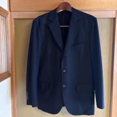 J6280 美品 パパスプラス ストレッチ テーラードジャケット ネイビー M 