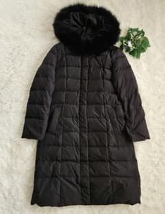 美品　Mystrada マイストラーダ　黒 ダウンコート　フォックスファー付き Mystrada マイストラーダ ダウンコート ロング フォックスファー 黒 M