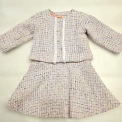 子供服ピンクツイードジャケット ワンピースセットのサムネイル