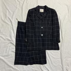 Burberrys セットアップ 40 ウィンドウペンチェックネイビー スカート