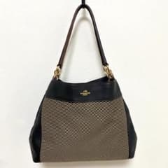 美品 COACH コーチ レクシー ジャガード レザー ワンショルダーバッグ 