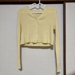 リブニット カーディガン イエローのサムネイル
