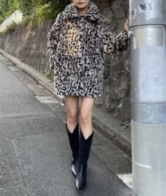 SHAGGIE レオパードビックカラーファーボアコートのサムネイル