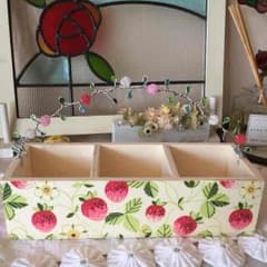 ワイヤークラフト付き木箱の小物入れ＊＊野いちごのサムネイル