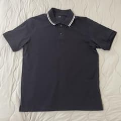 UNIQLO　ネイビー　ストライプ襟 ポロシャツのサムネイル