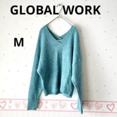 グローバルワーク ブークレストレッチVネックプレオーバー 長袖 前開きニット 春