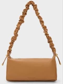 CHARLES & KEITH ルーシュドバッグ　chocolate