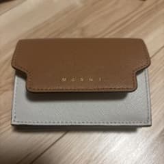 三つ折り財布 ブラウン グレーのサムネイル