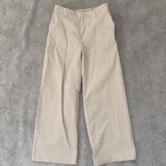 MUJI Wide-Leg Corduroy Pants, Beige [L] - Casual, Relaxed Fit
