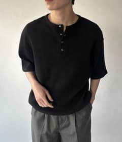 Adoon plain スナップボタンサーマルヘンリーネックTシャツ Mサイズのサムネイル