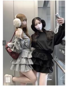 GRL gn360 ホワイト フリル ミニスカート フレアのサムネイル
