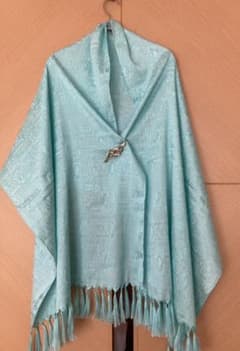 ロングストール　シルク　水色のサムネイル