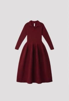 CFCL シーエフシーエル ワンピース ドレス 長袖 襟 レッド - メルカリ
