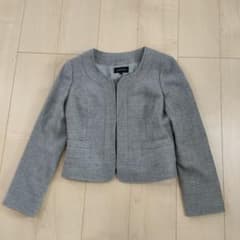QUEENS COURT ノーカラーグレージャケット サイズ1