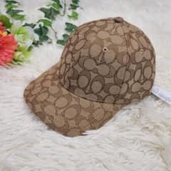 COACH　コーチ　総柄　ベージュ　キャップ　お洒落　帽子　ハット