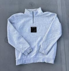 adidas アディダス ハーフジップ スウェット M グレー トレフォイルロゴのサムネイル