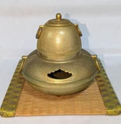 黄金茶釜 金 ミニ茶釜 24KGP 置物 飾り 香炉 インテリア アンティーク