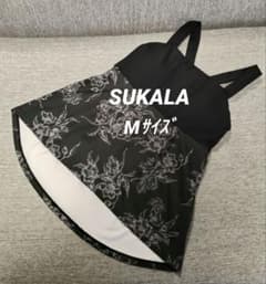 SUKALA花柄フレアヨガウェアLサイズ ①SUKALAスカーラLAVA ヨガウェア 花柄フレアタンクトップM ブラック