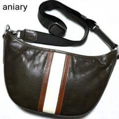美品】アニアリ 2WAY ショルダーバッグ レザー ハーフムーン 