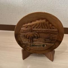 ハワイ 木製彫刻プレート スタンド付き
