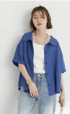 【美品】earth music&ecology ハーフスリーブショートシャツのサムネイル