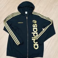 adidas NEO LABEL ジップアップパーカー ブラック ゴールドのサムネイル