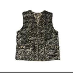 US Fake Fur Leopard Zip Up Vest ベスト　三軒茶屋のサムネイル