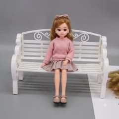 ミニチュアベンチ アイアン ドールハウス 家具 1/6 アンティーク