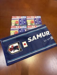 【非売品】サッカー日本代表2026応援　冷感タオル４枚　応援タオルマフラーのサムネイル