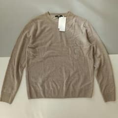 【新品タグ付】UNIQLO カシミヤ100% クルーネックセーター ベージュ L