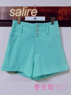 salire (サリア)ショートパンツ　ライトグリーン　ショーパンのサムネイル