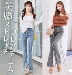 【新品未使用タグ付】cherimi  美脚ストレッチフレアデニムのサムネイル