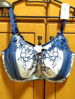 大きいサイズ　Wacoal L'ge ブラジャー ネイビー ホワイトのサムネイル