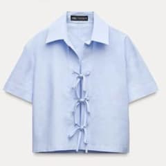 新品⭐︎ZARA リボン　オックスフォード　ブルーのサムネイル