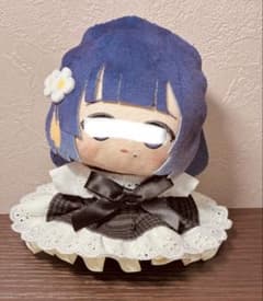 【訳あり品】ちびぐるみ ぬい服 ワンピース 黒チェック×白レース 黒リボンのサムネイル