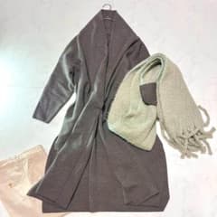 専用 美品 ドゥーズィエムクラス ウール スムースニットガウンコート F 