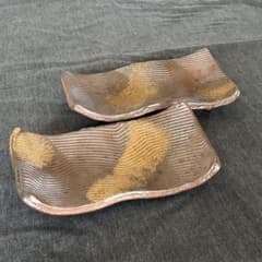 備前焼　陶器 長方形角皿 2枚セット　24cm ×13cm 備前焼 陶器 長方形角皿 2枚セット 24cm ×13cm - メルカリ