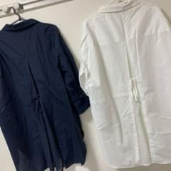 バックリボン ロング丈シャツ　シャツワンピース　2枚セット　L 星 玲奈
