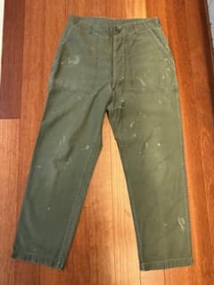 60s〜70sUS.ARMY OG-107ベイカーパンツ W82ペンキ 雰囲気系のサムネイル