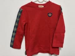 美品　ミキハウス 長袖カットソー レッド 100のサムネイル