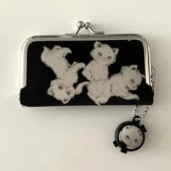 がま口印鑑朱肉付き♡うじゃうじゃ猫 フランシュリッぺ 黒 - メルカリ