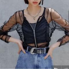PAGEBOY チュールシャーリングZIPブルゾンのサムネイル