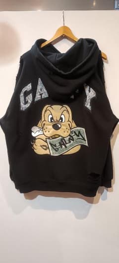GALFY ダメージ加工 パーカー ブラックのサムネイル