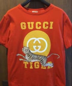 GUCCI タイガー プリント Tシャツ レッド 10サイズ - メルカリ