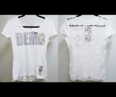 新品タグ付き Glitz 背中 刺繍レース Tシャツ 髑髏 ドクロ M Y2Kのサムネイル